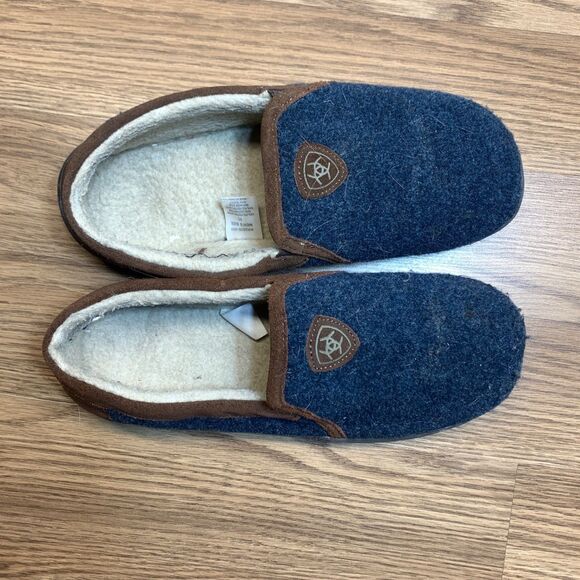 Ariat Slippers Lincoln Slipper Hardsole Sherpa Lined Wool Blend Mens Size 11